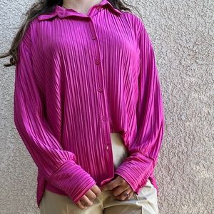 Rio & Rian Pink Plisse Top